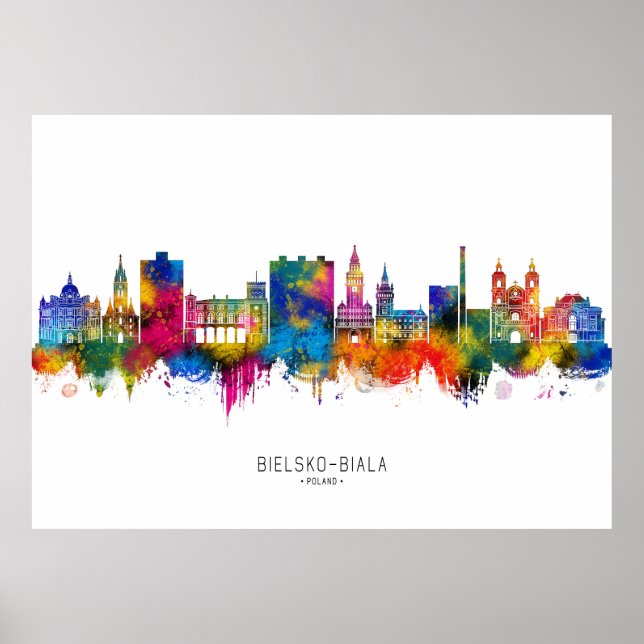 Poster Bielsko-Biala Poland Skyline (Devant)
