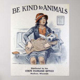 Poster Bien-être animal vintage