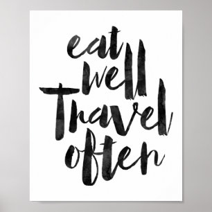 Poster Bien Manger Voyage Souvent