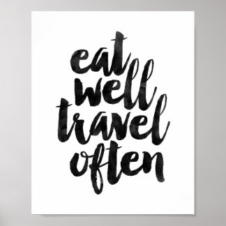 Poster Bien Manger Voyage Souvent
