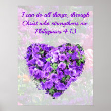 BIEN PURPLE BIBLE FLORALE VERS PHILIPPIENS 4:13