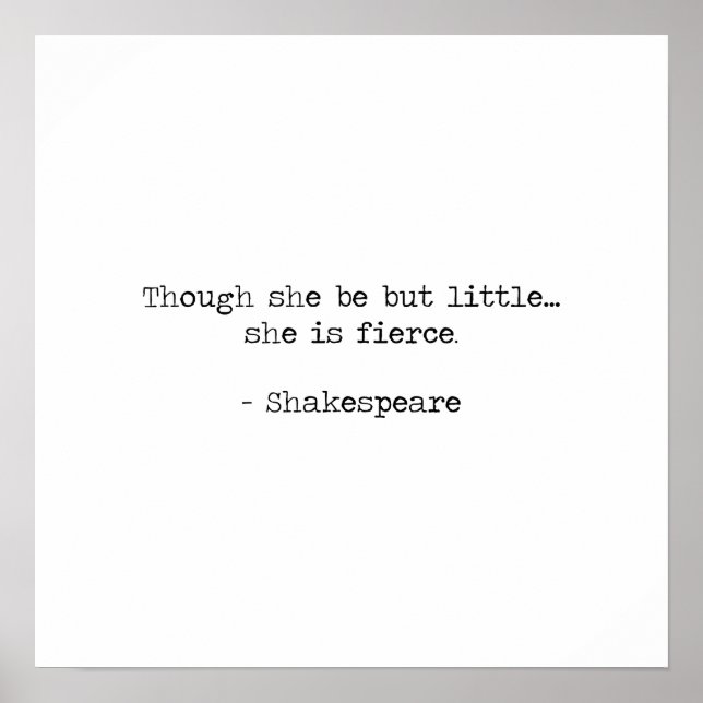 Poster Bien qu'elle soit petite, elle est féroce - Shakes (Devant)