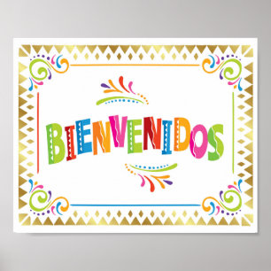Poster BIENVENIDOS Fiesta Party Signal Imprimer