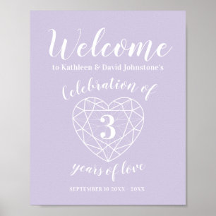Poster Bienvenue 3ème anniversaire de la coutume de coeur