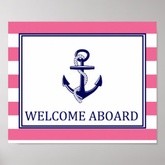Poster Bienvenue à bord - Signal - Marine Rose Nautique