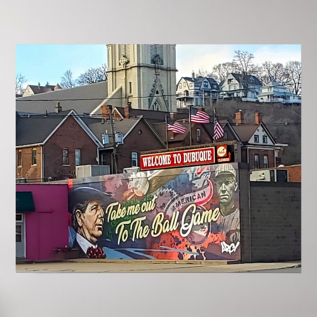 Poster Bienvenue à Dubuque, Iowa Keepsaké Souvenir (Devant)