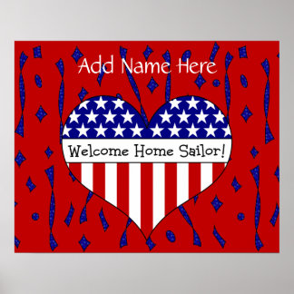 Poster Bienvenue à Home Sailor! (Nom personnalisable)