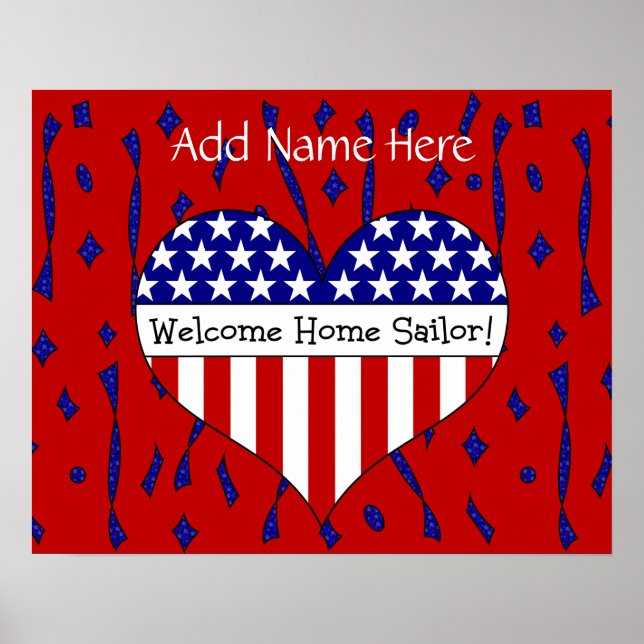 Poster Bienvenue à Home Sailor! (Nom personnalisable) (Devant)
