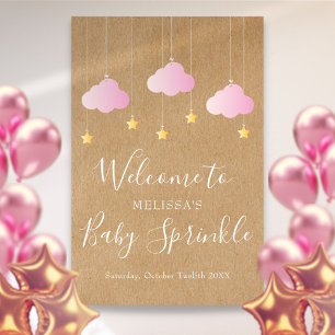 Poster Bienvenue à la Baby Shower Bohème Fille Twinkle Sp