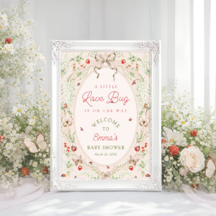 Poster Bienvenue à la Baby Shower Bohème Little Love Bug