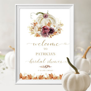 Poster Bienvenue à la Baby Shower d'automne sur le thème 