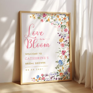 Poster Bienvenue à la Baby Shower de Fleurs Sauvages Colo