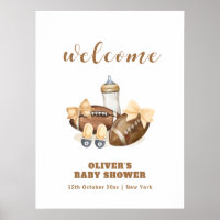Bienvenue à la Baby Shower de Football Touchdown N