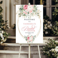 Bienvenue à la Baby Shower Élégantes Roses Rouges 