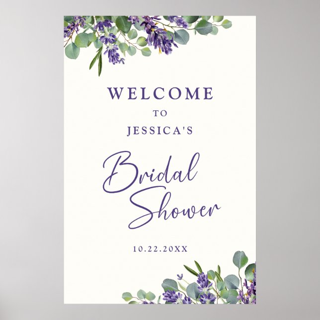 Poster Bienvenue à la Baby Shower Fleur Aquarelle (Devant)