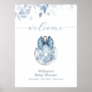 Poster Bienvenue à la Baby Shower Flocon de Neige Arc d'H