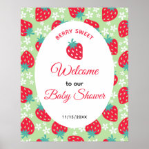 Bienvenue à la Baby Shower Fraise Verte Sucrée
