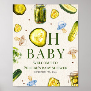 Poster Bienvenue à la Baby Shower Garçon Pickles & Pacifi