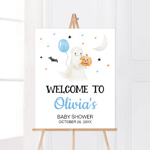 Poster Bienvenue à la Baby Shower Halloween pour Petit Bo