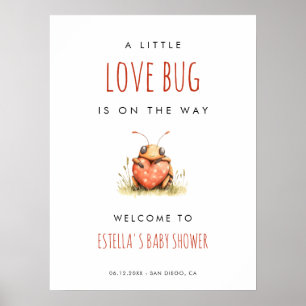 Poster Bienvenue à la Baby Shower Love Bug