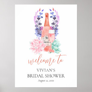 Poster Bienvenue à la Baby Shower Moderne Pétales & Prose