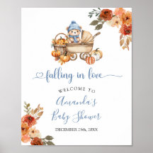 Bienvenue à la Baby Shower Ours Automne Amoureux
