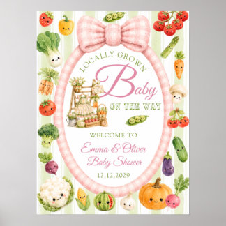 Poster Bienvenue à la Baby Shower pour une Fille Issue de