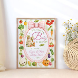 Poster Bienvenue à la Baby Shower pour une Fille Issue de