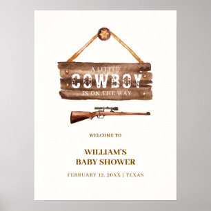 Poster Bienvenue à la Baby Shower Rustique en Bois pour u