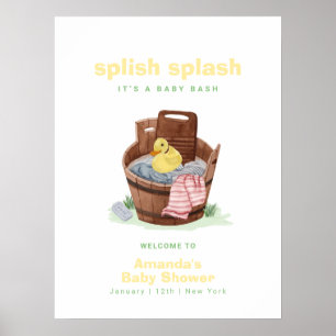 Poster Bienvenue à la Baby Shower Splish Splash au Canard