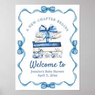 Poster Bienvenue à la Baby-Shower sur le thème du Livre a