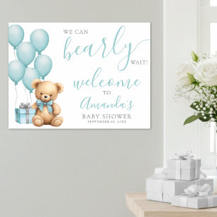 Poster Bienvenue à la Baby Shower Teddy Bear