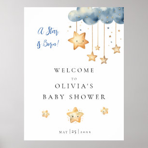 Poster Bienvenue à la Baby Shower Une Étoile est Née