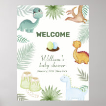 Bienvenue à la Baby Shower Volcan Rawr Rustique