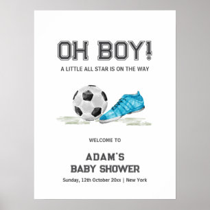 Poster Bienvenue à la Baby Shower Watercolor All Star Foo