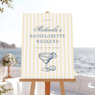 Poster Bienvenue à la Bachelorette Retro Margarita Prépar