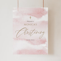 Bienvenue à la christe de fille en aquarelle rose 