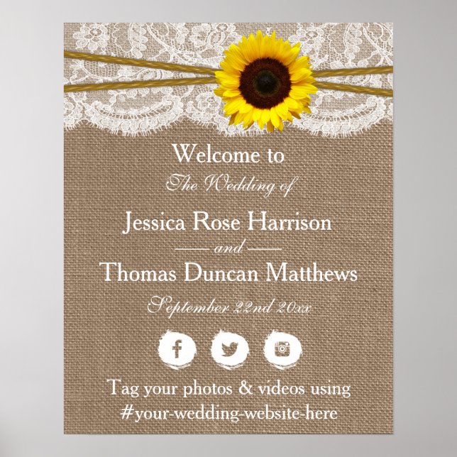 Poster Bienvenue à la collection de Mariages de tournesol (Devant)
