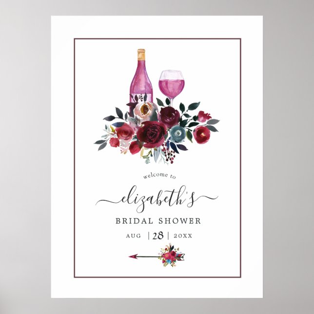 Poster Bienvenue à la dégustation de vin bordeaux et mari (Devant)