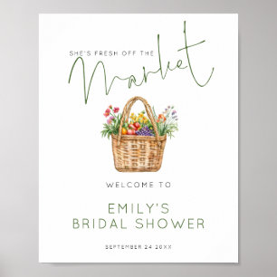 Poster Bienvenue à la douche de mariée fraîchement arrivé