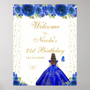 Poster Bienvenue à la fête d'anniversaire de la fille aux