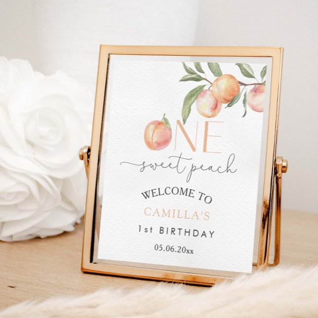 Poster Bienvenue à la fête d'anniversaire de Sweet Peach (Créateur téléchargé)