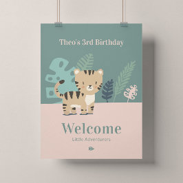 Poster Bienvenue à la fête d'anniversaire de Tiny Tiger 1
