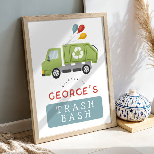 Poster Bienvenue à la fête d'anniversaire du camion poube