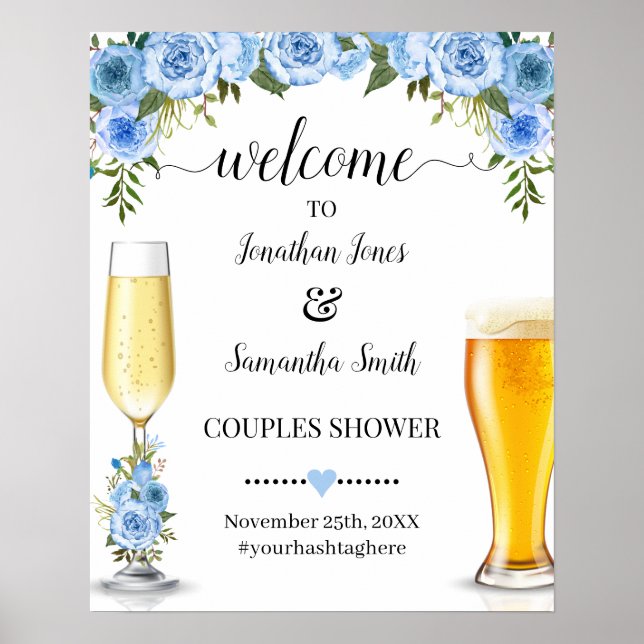 Poster Bienvenue à la fête de couples Bulles & Bières Ble (Devant)