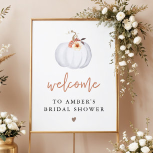 Poster Bienvenue à la fête de mariage AMBER White Pumpkin