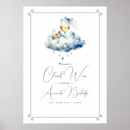 Poster Bienvenue à la fête de mariage Cloud Wine