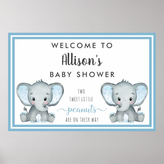 Poster Bienvenue à la fête de naissance de vos jumeaux ga (Devant)