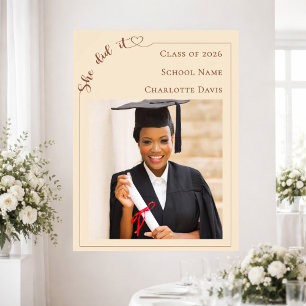 Poster Bienvenue à la fête de remise des diplômes avec un