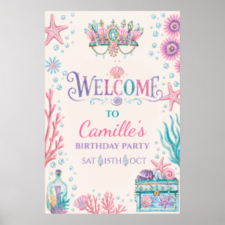 Poster Bienvenue à la fête de sirène Célébration de Coqui